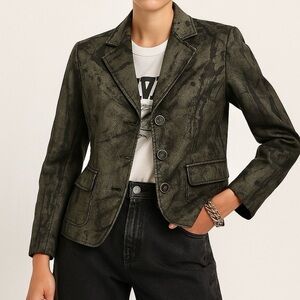 Painted Denim Jacket Vintage Distressed Unlined Lightweight Cotton 80’s Retro 10